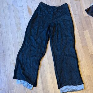 Black Sheer Wide-Leg Pants